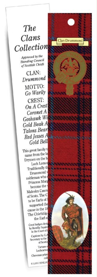Image 1 of Drummond Clan Tartan Drummond History Bookmarks Set of 2