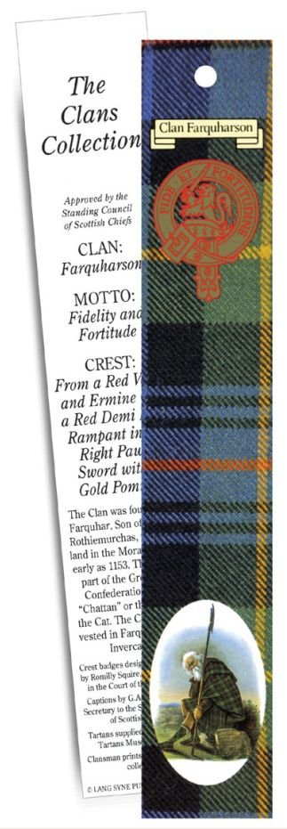 Image 1 of Farquharson Clan Tartan Farquharson History Bookmarks Set of 2