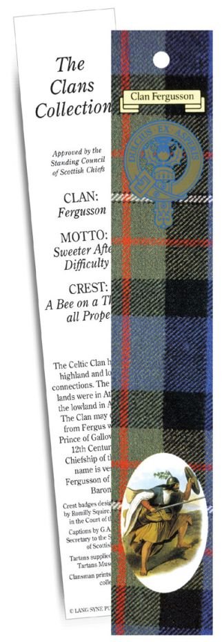 Image 1 of Ferguson Clan Tartan Ferguson History Bookmarks Set of 2