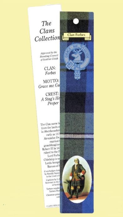 Image 0 of Forbes Clan Tartan Forbes History Bookmarks Pack of 10