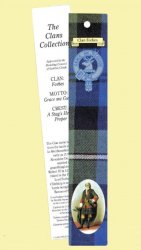 Forbes Clan Tartan Forbes History Bookmarks Pack of 10