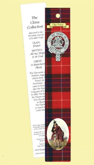 Image 0 of Fraser Clan Tartan Fraser History Bookmarks Set of 5