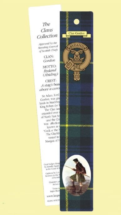 Image 0 of Gordon Clan Tartan Gordon History Bookmarks Set of 2