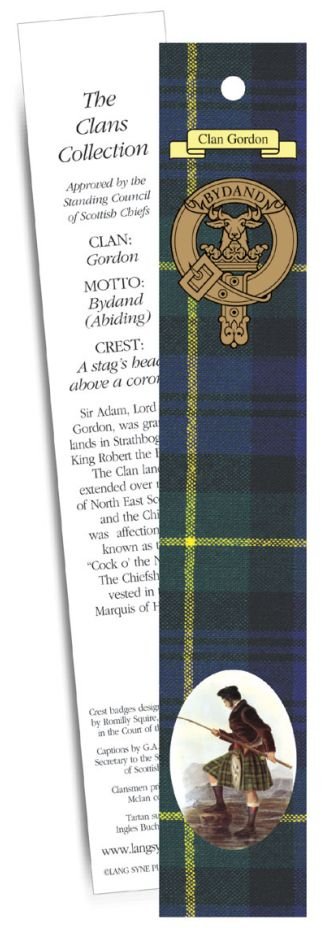 Image 1 of Gordon Clan Tartan Gordon History Bookmarks Pack of 10