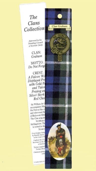 Image 0 of Graham Clan Tartan Graham History Bookmarks Set of 5