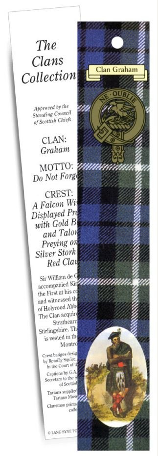 Image 1 of Graham Clan Tartan Graham History Bookmarks Set of 5
