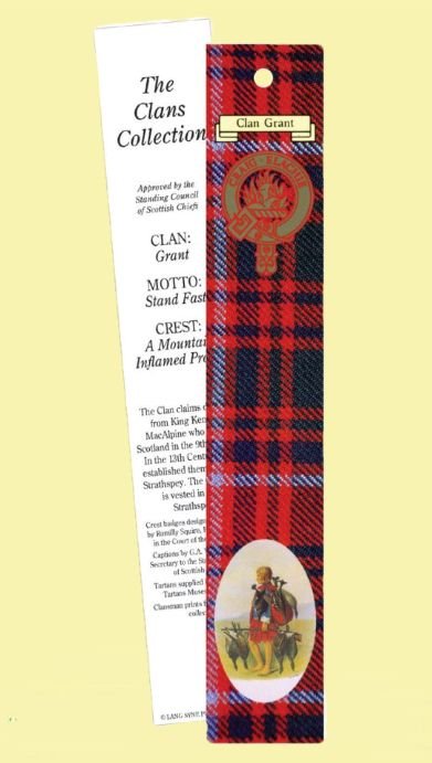 Image 0 of Grant Clan Tartan Grant History Bookmarks Set of 5