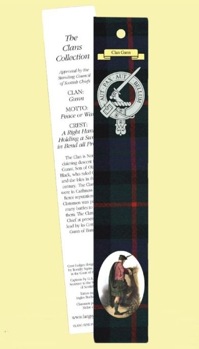 Image 0 of Gunn Clan Tartan Gunn History Bookmarks Set of 5