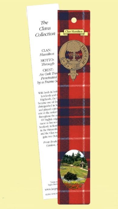 Image 0 of Hamilton Clan Tartan Hamilton History Bookmarks Set of 2