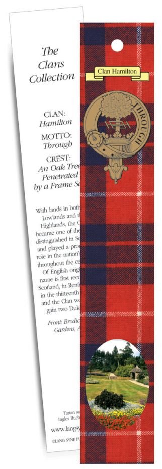 Image 1 of Hamilton Clan Tartan Hamilton History Bookmarks Set of 5