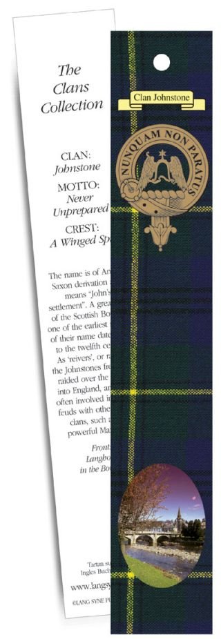 Image 1 of Johnstone Clan Tartan Johnstone History Bookmarks Pack of 10