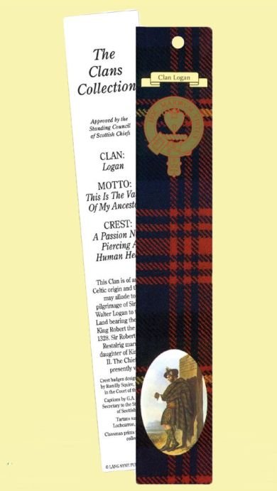 Image 0 of Logan Clan Tartan Logan History Bookmarks Set of 5