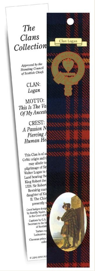 Image 1 of Logan Clan Tartan Logan History Bookmarks Set of 5
