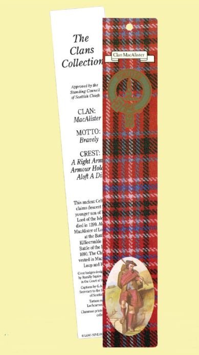 Image 0 of MacAlister Clan Tartan MacAlister History Bookmarks Set of 2