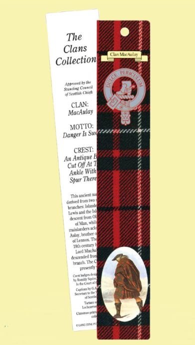 Image 0 of MacAulay Clan Tartan MacAulay History Bookmarks Set of 5