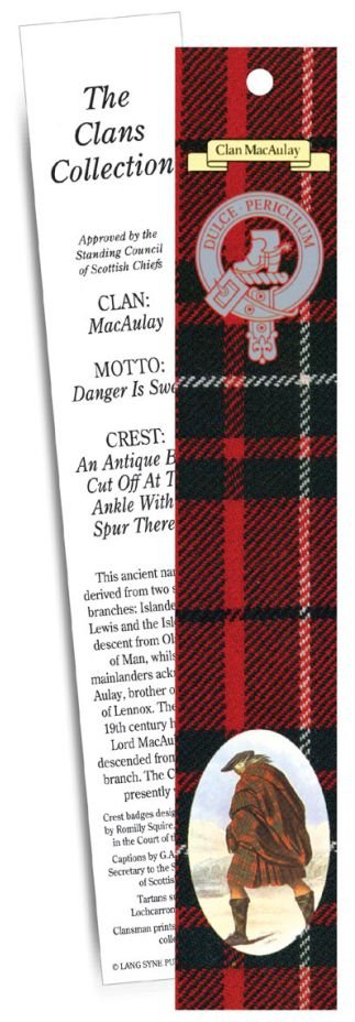 Image 1 of MacAulay Clan Tartan MacAulay History Bookmarks Set of 5