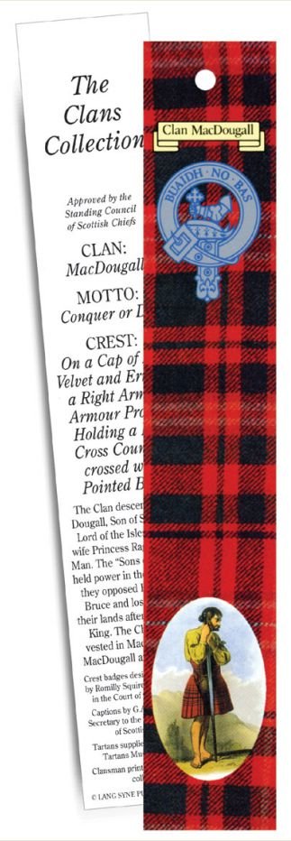 Image 1 of MacDougall Clan Tartan MacDougall History Bookmarks Set of 5