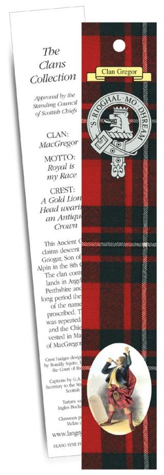 Image 1 of MacGregor Clan Tartan MacGregor History Bookmarks Set of 5