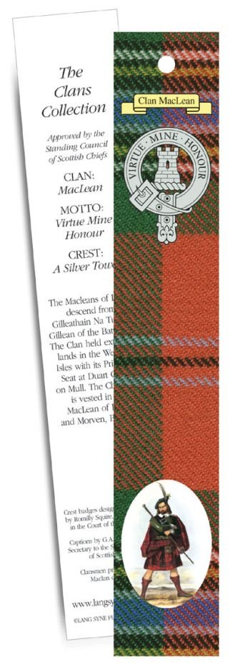 Image 1 of MacLean Clan Tartan MacLean History Bookmarks Pack of 10