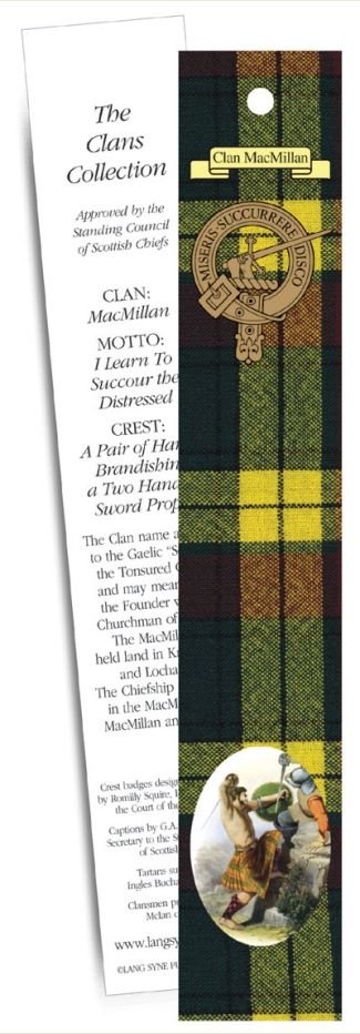 Image 1 of MacMillan Clan Tartan MacMillan History Bookmarks Set of 5