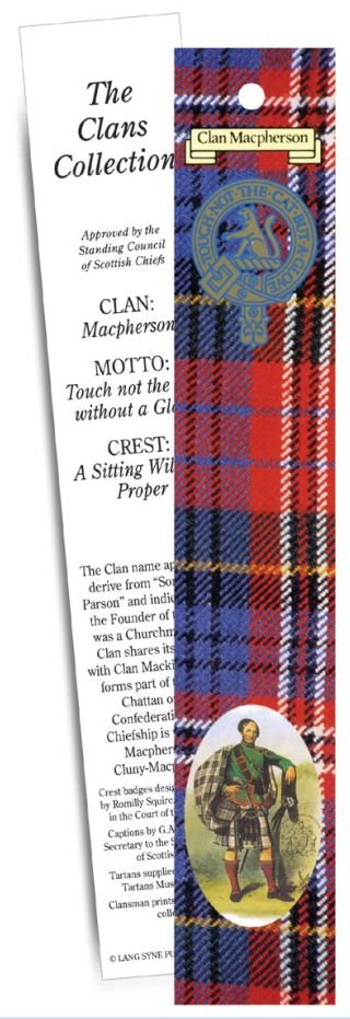 Image 1 of MacPherson Clan Tartan MacPherson History Bookmarks Set of 5