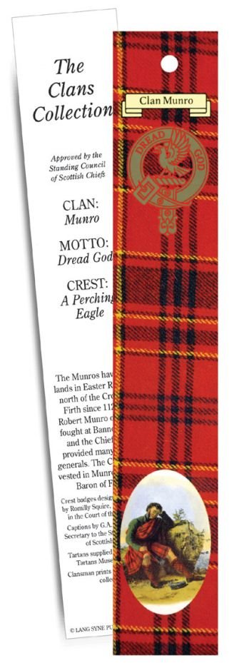 Image 1 of Munro Clan Tartan Munro History Bookmarks Set of 5