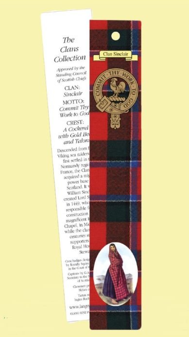 Image 0 of Sinclair Clan Tartan Sinclair History Bookmarks Set of 5