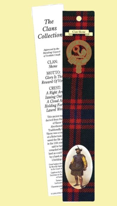 Image 0 of Skene Clan Tartan Skene History Bookmarks Set of 2
