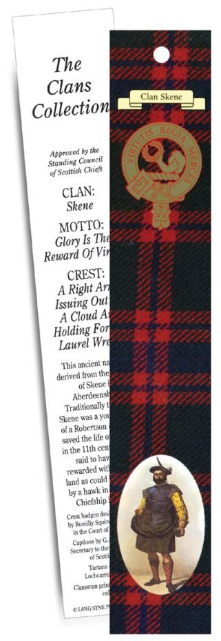 Image 1 of Skene Clan Tartan Skene History Bookmarks Set of 2