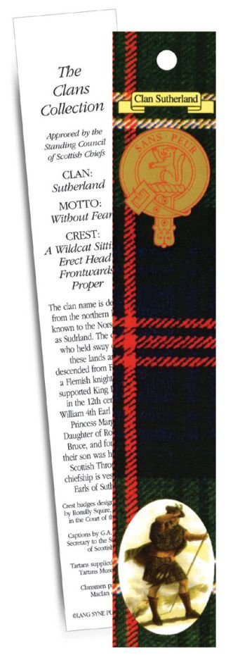 Image 1 of Sutherland Clan Tartan Sutherland History Bookmarks Set of 5