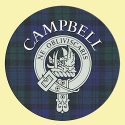Campbell Clan Crest Tartan Cork Round Clan Badge Coasters Set of 2  