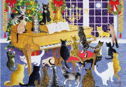 Image 1 of A Christmas Chorus Christmas Themed Maxi Wooden Jigsaw Puzzle 250 Pieces 