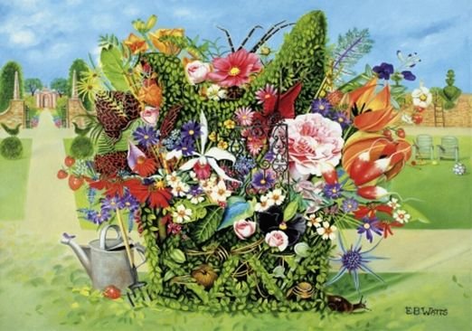 Image 1 of Bird Topiary Bird Themed Maestro Wooden Jigsaw Puzzle 300 Pieces