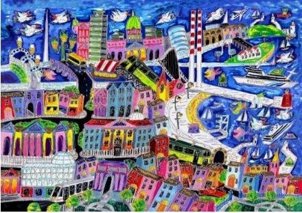 Image 5 of Dublin City and Bay Weird and Wonderful Themed Wentworth Wooden Jigsaw Puzzle 