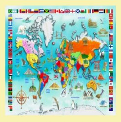 My World Map Location Themed Mega Wooden Jigsaw Puzzle 500 Pieces