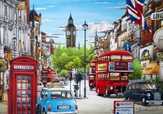 Image 1 of Whitehall London Location Themed Maestro Wooden Jigsaw Puzzle 300 Pieces