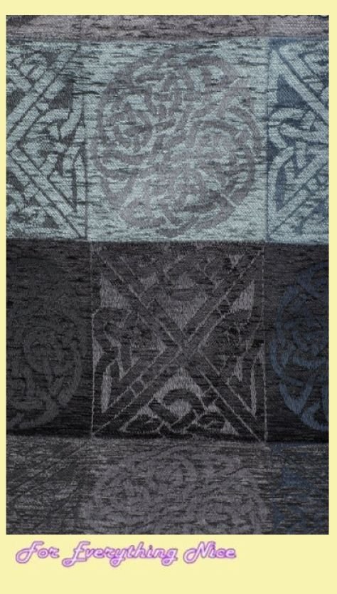 Image 2 of Celtic Knot Slate Chenille Wool Jacquard Blanket Throw