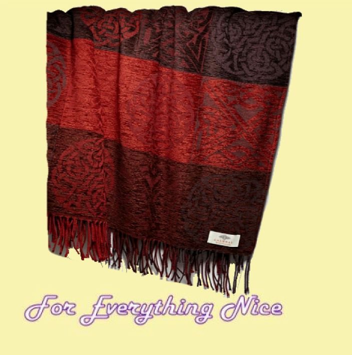 Image 0 of Celtic Knot Garnet Chenille Wool Jacquard Blanket Throw