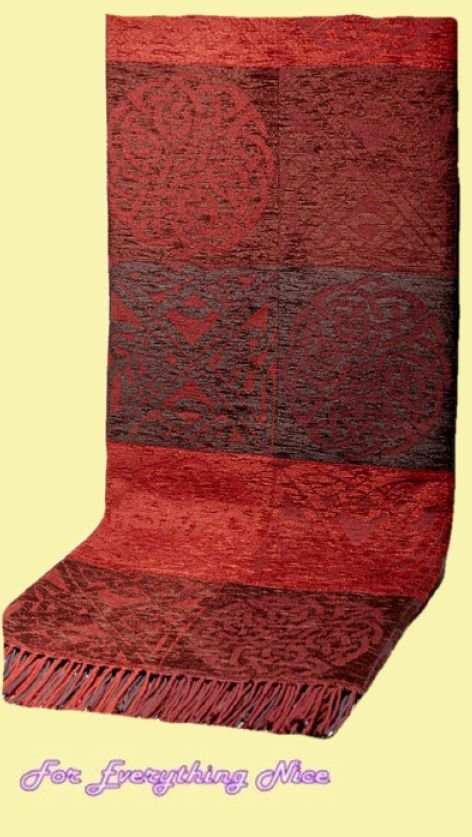 Image 4 of Celtic Knot Garnet Chenille Wool Jacquard Blanket Throw