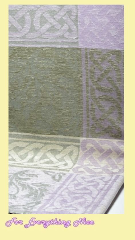 Image 4 of Celtic Thistle Lilac Chenille Wool Jacquard Blanket Throw