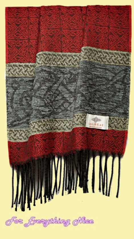 Image 0 of Celtic Dogs Romany Chenille Wool Fringed Jacquard Scarf