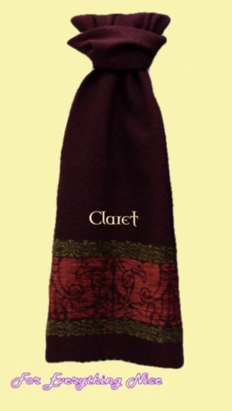 Image 0 of Celtic Birds Claret Chenille Wool Fringed Jacquard Scarf