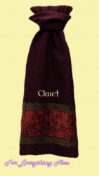 Celtic Birds Claret Chenille Wool Fringed Jacquard Scarf