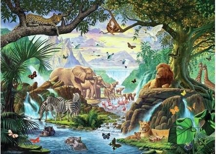 Image 5 of Jungle Five Animal Themed Wentworth Wooden Jigsaw Puzzle 