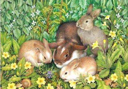 Image 5 of Spring Bunnies Animal Themed Wentworth Wooden Jigsaw Puzzle 