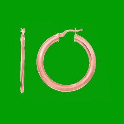 14K Rose Gold Slender Circle Large Hoop Earrings 