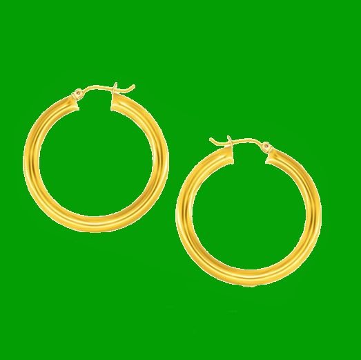 Image 0 of 14K Yellow Gold Classic Simple 40mm Circle Hoop Earrings 