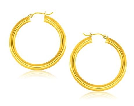 Image 1 of 14K Yellow Gold Classic Simple 40mm Circle Hoop Earrings 