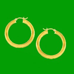 14K Yellow Gold Classic Simple 40mm Circle Hoop Earrings 