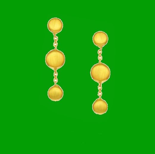 Image 0 of 14K Yellow Gold Satin Finish Pebble Drop Earrings  